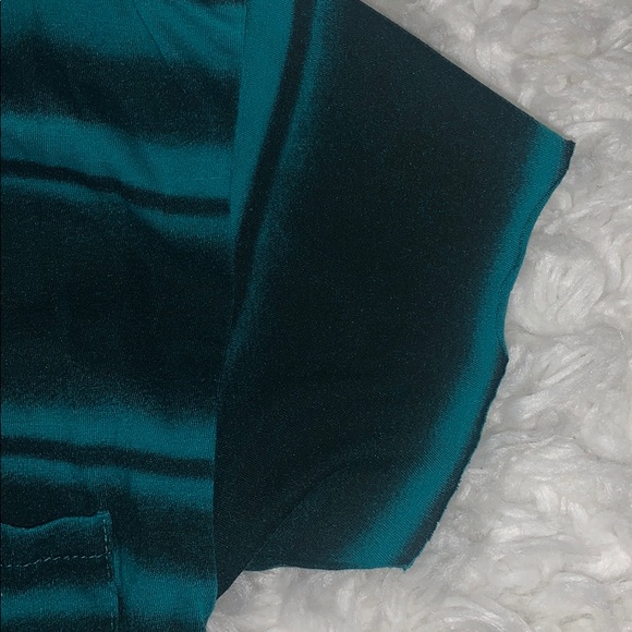 DC Raw Edge Teal Striped Tee - Picture 2 of 6